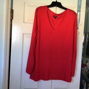 Red pullover sweater. Brilliant red.